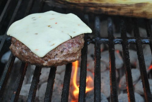 Once you add your cheese close your grill lid so that it melts evenly.