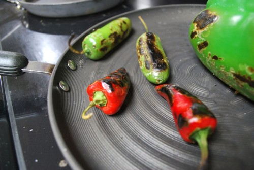 I used and indoor grill pan as it was raining outside.  You miss a bit on flavor but adding the heat to the peppers makes them taste amazing.