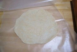 Tortilla after being rolled out