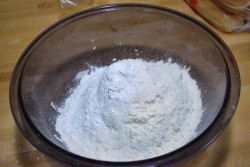 Flour and Baking powder mixed.