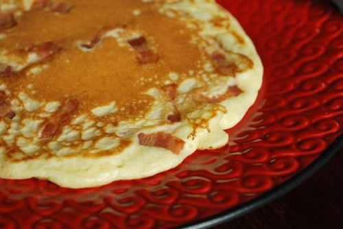 Look at the bacon flecks throughout the pancake.  Awesome!
