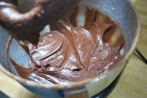 Mix until everything is just incorporated.  Make sure to add the butter before you add the chocolate cocoa powder and flour.