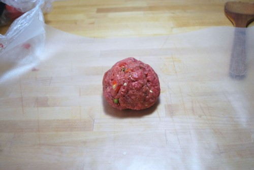 Wax paper makes forming patties super easy.