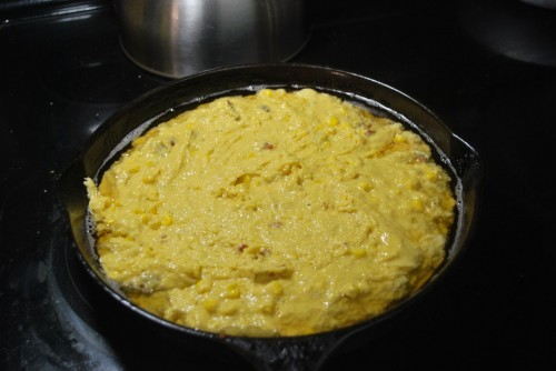 As you can see the bacon grease surrounds the cornbread and gives it a great crust.