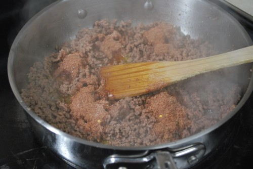 The taco seasoning is just the right amount for a pound of meat.
