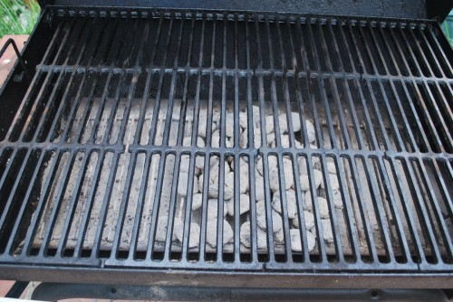 Since my smoker is so big, I placed the coals directly in the middle.