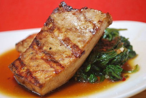 Grilled Tofu with Quick Stir-Fried Greens