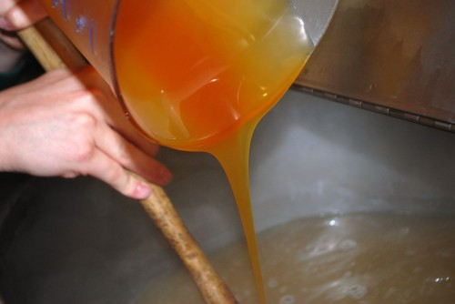 Pouring in the malt extract