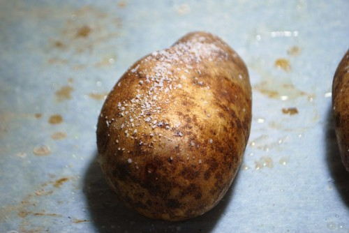 The Lonely Baked Potato - If this potato only knew it would be stuffed with turkey, gravy and stuffing