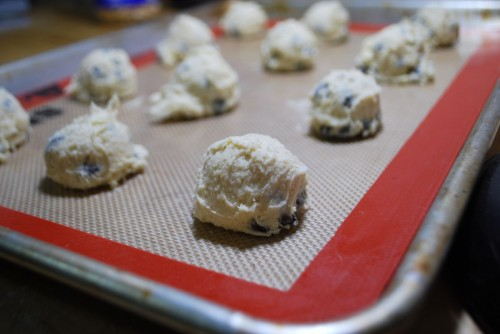 Make sure that the dough is spaced apart.  These cookies spread.
