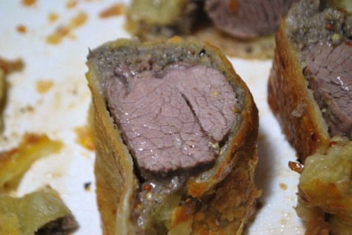 Mini Beef Wellington Rounds.  A perfect little appetizer.