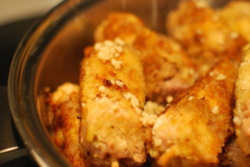 Bake the city chicken in the pan.  Make sure that the pan is covered.