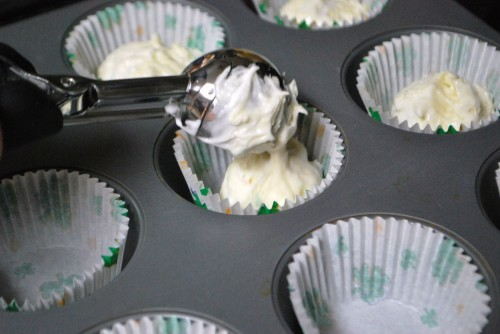Fill the muffin cups