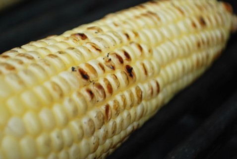 Grill the corn until golden and roasted
