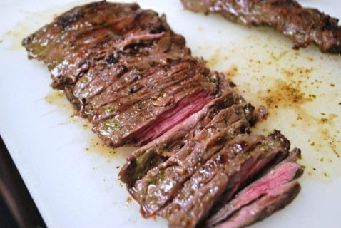 Slice the steak