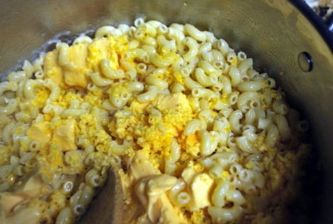 Stir in the cheese and milk mixture