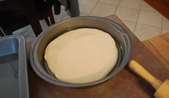 Place the dough into the pans
