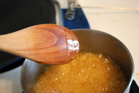 Cook until it coats the back of a spoon