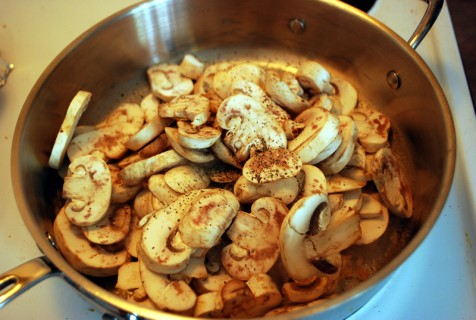 Fry the mushrooms