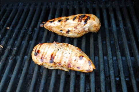 Grill the chicken breasts