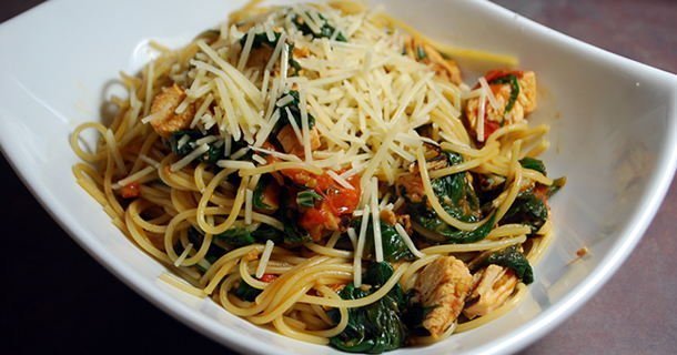 Chicken, Spinach and Tomato Pasta