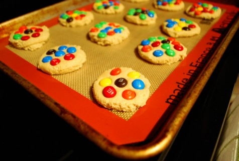 Flatten and cover with M & Ms