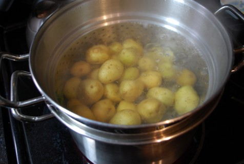 Boil the potatoes