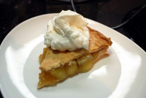 Homemade Whipped Cream on Apple Pie