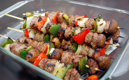Steak Kabobs grilled to perfection