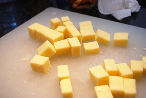 Cube the cheese