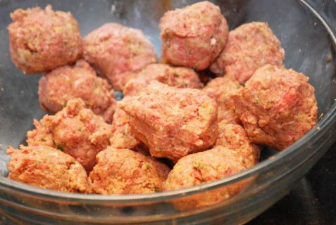 Portion into equal sized meatballs