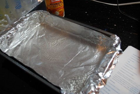 Line with foil and grease