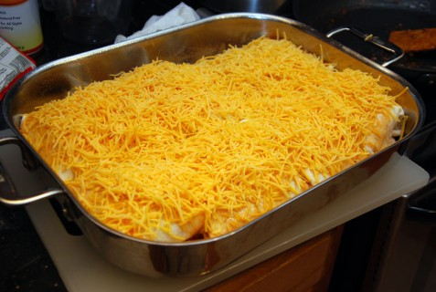 Top with cheese and bake