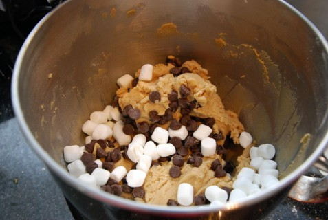 Fold in the marshmallows and chocolate chips