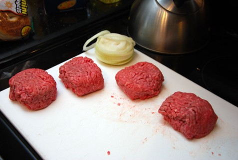 Onion and Burger Meat