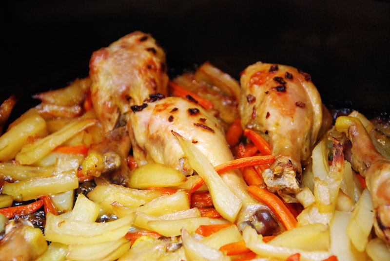 Slow Roasted Chicken Legs With Vegetable Medley - SavoryReviews