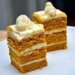 Pumpkin layer cake with orange cream cheese frosting