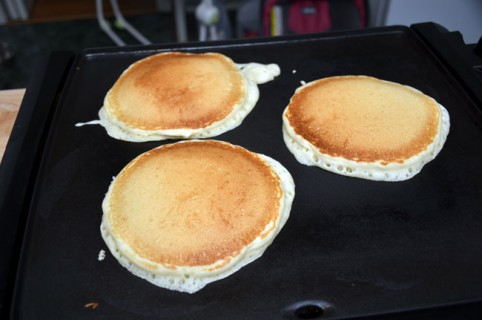 Flip the pancakes