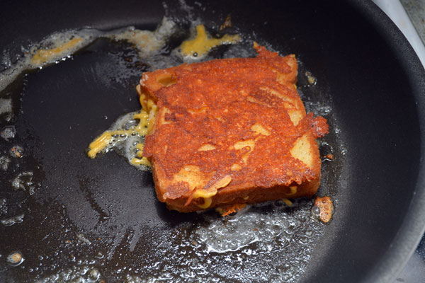 Flip when cheese is browned
