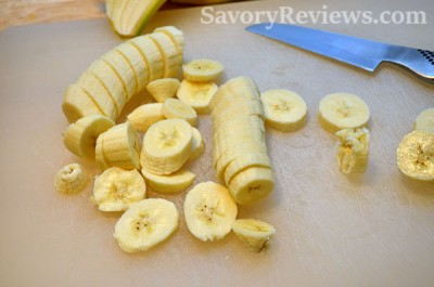 Slice the bananas