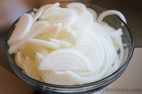 Slice the onions