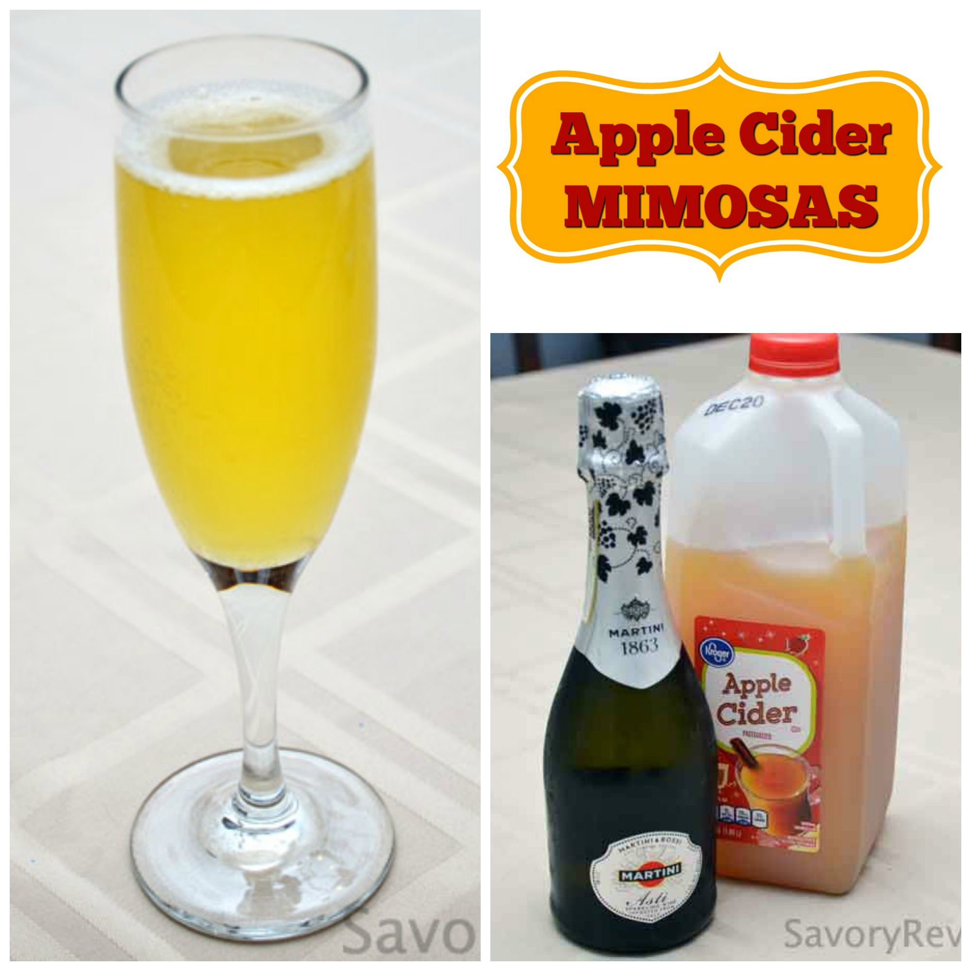 Apple Cider Mimosa - Easy & delicious Thanksgiving coctail